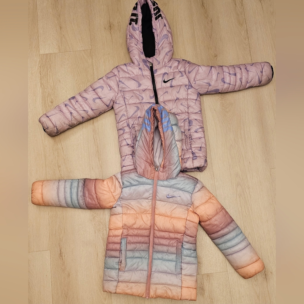 Nike Kids' Puffer Jackets - Purple and Multicolor